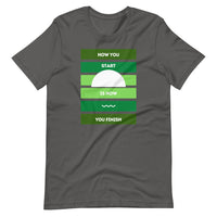 How You Start is How You Finish in Green Unisex T-Shirt