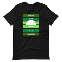 How You Start is How You Finish in Green Unisex T-Shirt