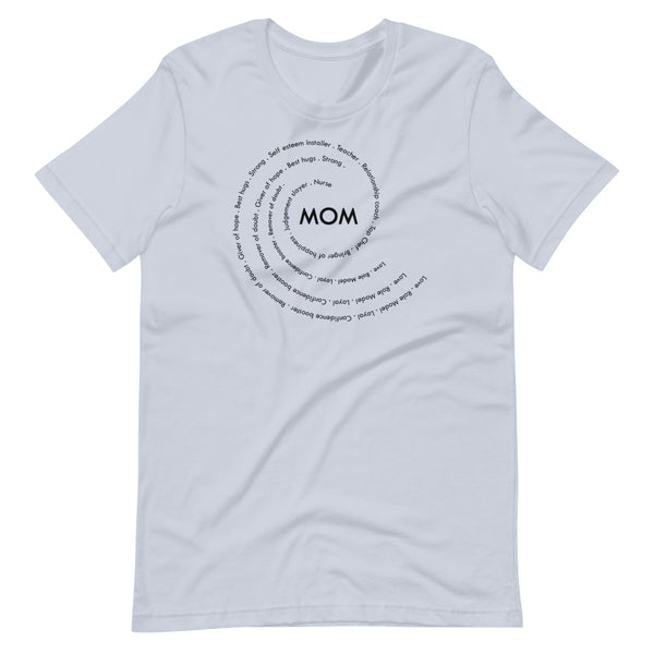 Mom in Black Swirl T-Shirt