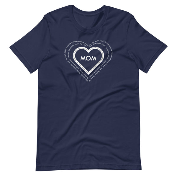 Mom in White Heart T-Shirt