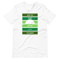 How You Start is How You Finish in Green Unisex T-Shirt